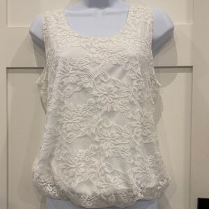 Chic Floral Lace Sleeveless Blouse